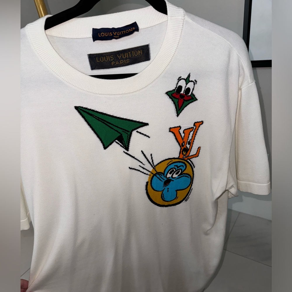 Louis Vuitton Monogram Comics Intarsia Short Sleeve Crewneck Ready to Wear